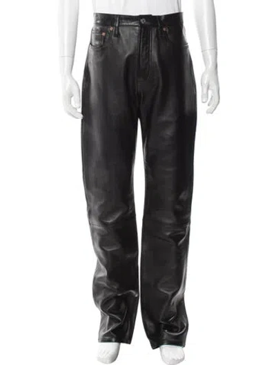 Pre-owned Acne Studios Lamb Leather Pants In Black
