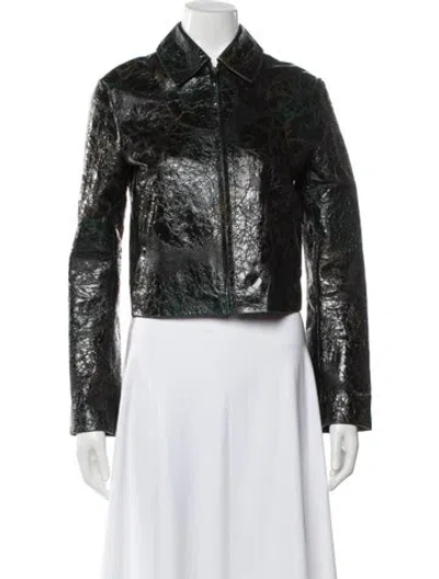 Pre-owned Acne Studios Lamb Leather Patterned Jacket In Multi