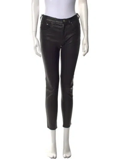 Pre-owned Acne Studios Lamb Leather Skinny Leg Pants In Black