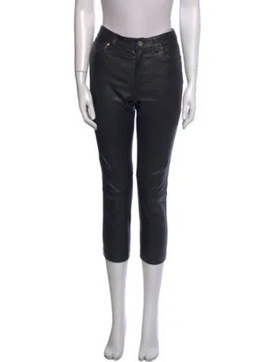 Pre-owned Acne Studios Lamb Leather Skinny Leg Pants In Black