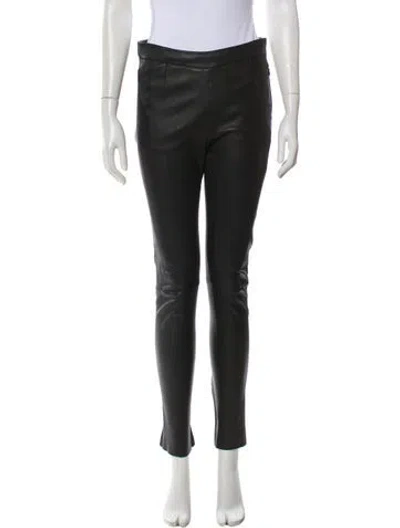 Pre-owned Acne Studios Lamb Leather Skinny Leg Pants In Black