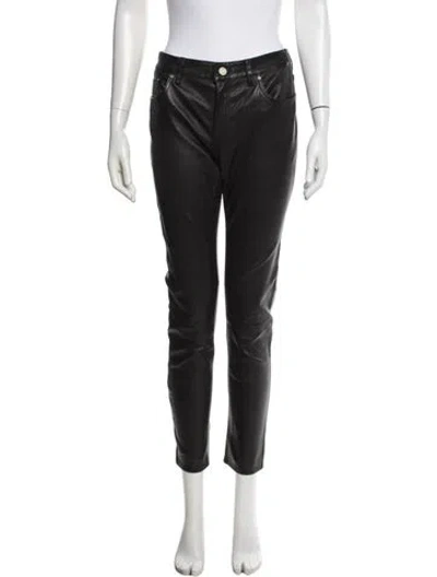 Pre-owned Acne Studios Lamb Leather Skinny Leg Pants In Black