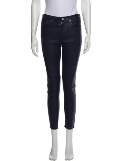 Pre-owned Acne Studios Lamb Leather Skinny Leg Pants In Blue