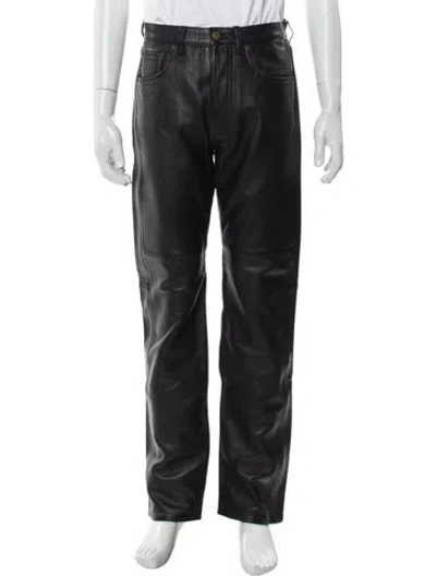 Pre-owned Acne Studios Lamb Leather Straight Leg Pants W/ Tags In Black