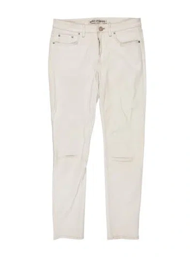 Pre-owned Acne Studios Lamb Leather Straight Leg Pants In White