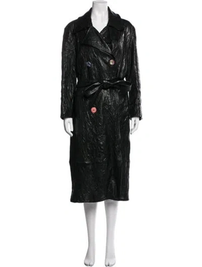 Pre-owned Acne Studios Lamb Leather Trench Coat In Black
