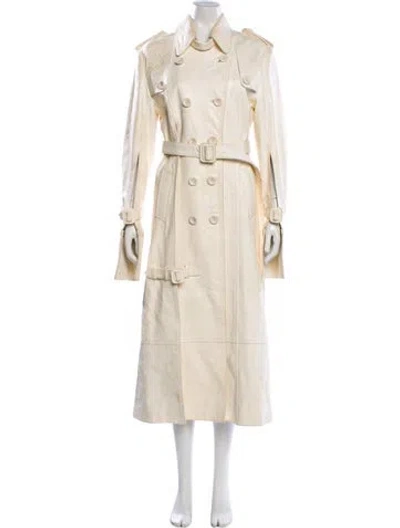 Pre-owned Acne Studios Lamb Leather Trench Coat In Neutral