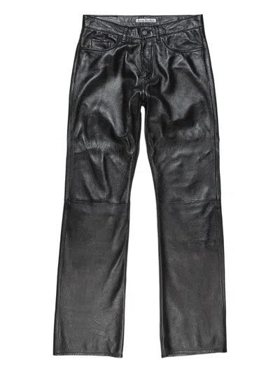 Acne Studios Lamb Leather Trousers In Black