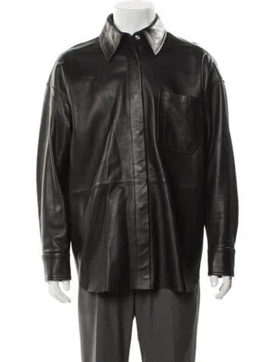 Pre-owned Acne Studios Lamb Leather Utility Jacket In Black