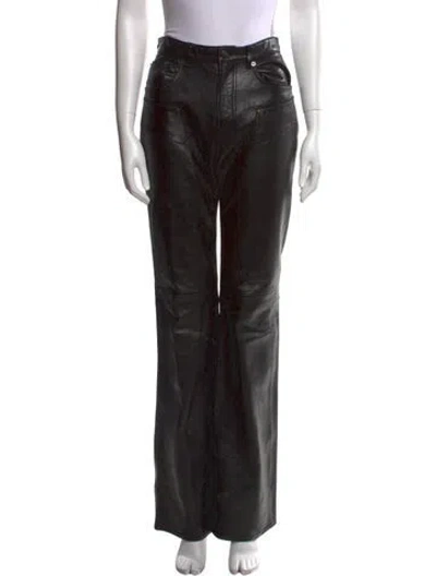 Pre-owned Acne Studios Lamb Leather Wide Leg Pants In Black