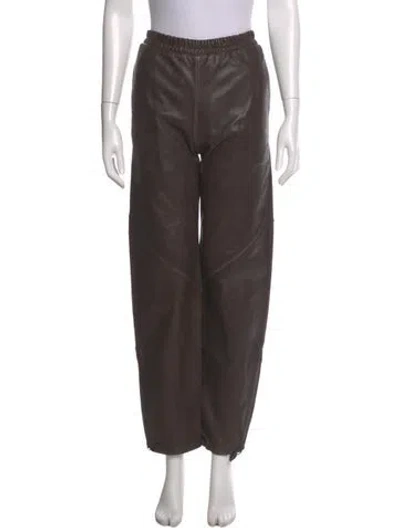 Pre-owned Acne Studios Lamb Leather Wide Leg Pants In Brown