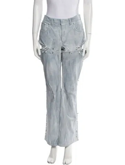 Pre-owned Acne Studios Lamb Leather Wide Leg Pants W/ Tags In Blue