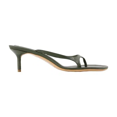 Acne Studios Lambskin Leather Thong Heel Sandal In Green