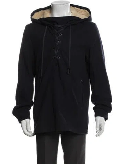 Pre-owned Acne Studios Lambswool Crew Neck Hoodie In Black
