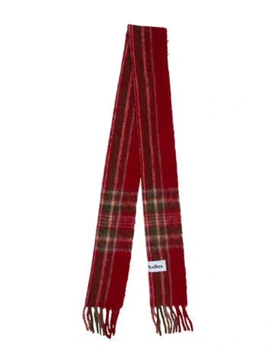 Pre-owned Acne Studios Lambswool Striped Scarf In Pink