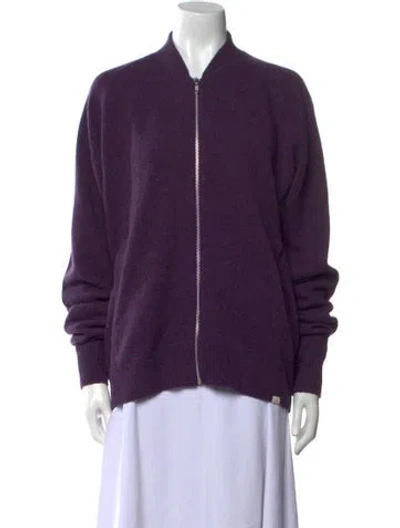 Pre-owned Acne Studios Lambswool V-neck Sweater In Purple