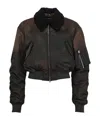 Acne Studios Bomber Jacket Furry Collar In Black