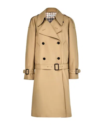 Acne Studios Lapel Long-sleeved Coat In Gold