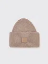Acne Studios Large Face Logo Beanie In Brown