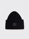 Acne Studios Large Face Logo Beanie In Brown