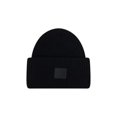 Pre-owned Acne Studios Large Face Logo Beanie 'black' | Men's Size Onesize