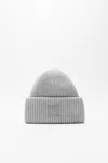 Acne Studios Large Face Logo Beanie In Light Grey Melange