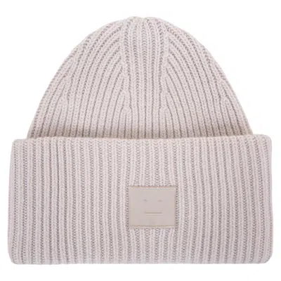 Acne Studios Large Face Logo Wool Beanie In Purple