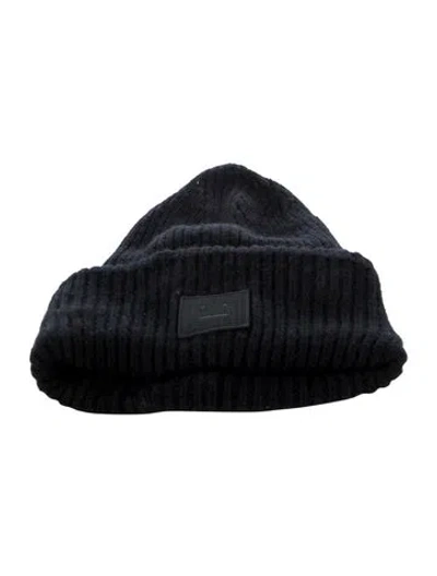 Pre-owned Acne Studios Large Face Wool Knit Beanie In Blue