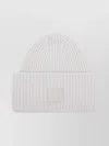 Acne Studios Large Logo Beanie Folded Cuff In White