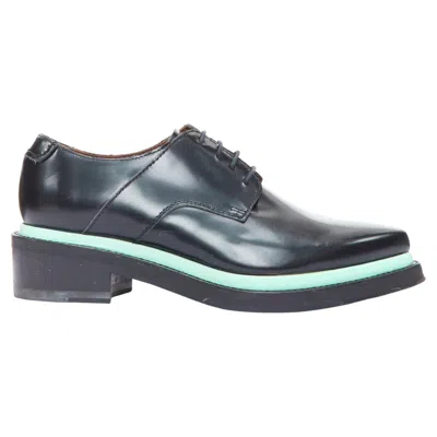 Pre-owned Acne Studios Lark Mint Blue Midsole Lace Up Minimal Block Shoes Eu38