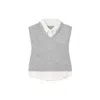 Acne Studios Layered-v-neck Vest In Gray