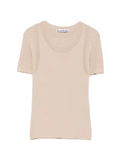Acne Studios Layed Tee Woman Beige In Neutral