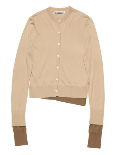 Acne Studios Layered Cardigan In Brown