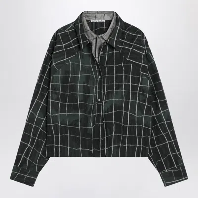 Acne Studios Layered Check Shirt Men In Black