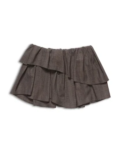 Acne Studios Layered Check Skirt In Black