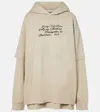 Acne Studios Womens Faded Beige Layered Relaxed-fit Cotton-jersey Hoodie Xs In Neutral