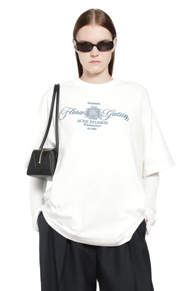 Acne Studios Layered Crest Long Sleeve T-shirt In Gray