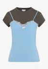 Acne Studios Layered Strap T-shirt In Blue