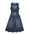 Acne Studios Layered Denim Midi Dress In Gold