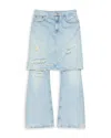 Acne Studios Distressed Layered Wide-leg Jeans In Brown