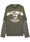Acne Studios Mens Vintage Green Exford Gym Bro Logo-patch Cotton T-shirt In Green
