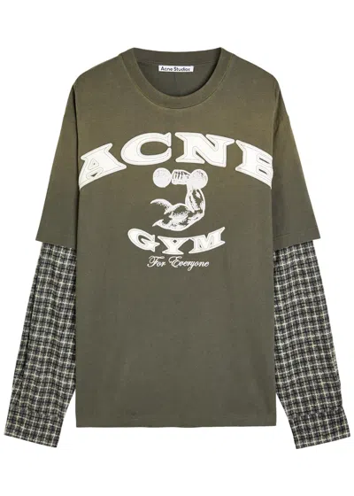 ACNE STUDIOS ACNE STUDIOS LAYERED DESIGNER-APPLIQUÉ COTTON T-SHIRT