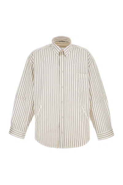 Acne Studios Layered Double-sleeve Shirt With Seasonal Stripe Design In Multi