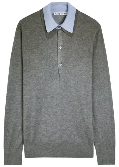 Acne Studios Layered-effect Silk-blend Jumper In Gray