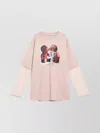 Acne Studios Graphic Print Long-sleeved Layered T-shirt In Red