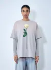 Acne Studios Layered Graphic T-shirt In Gray