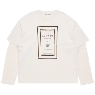 Pre-owned Acne Studios Layered Graphic T-shirt 'warm Beige' | Tan | Women's Size L In Brown