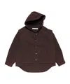 Acne Studios Hooded Organic Cotton Jacket In Burgundy