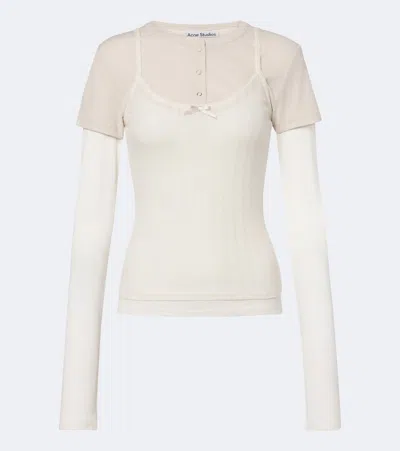 Acne Studios Layered Jersey Top In White