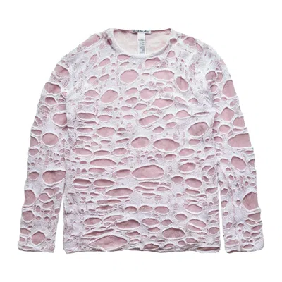 Pre-owned Acne Studios Layered Knit Cobweb Top 'white' | Men's Size Xl